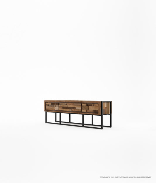 CARV'N IN BLACK Sideboard 2 Drawers & Doors