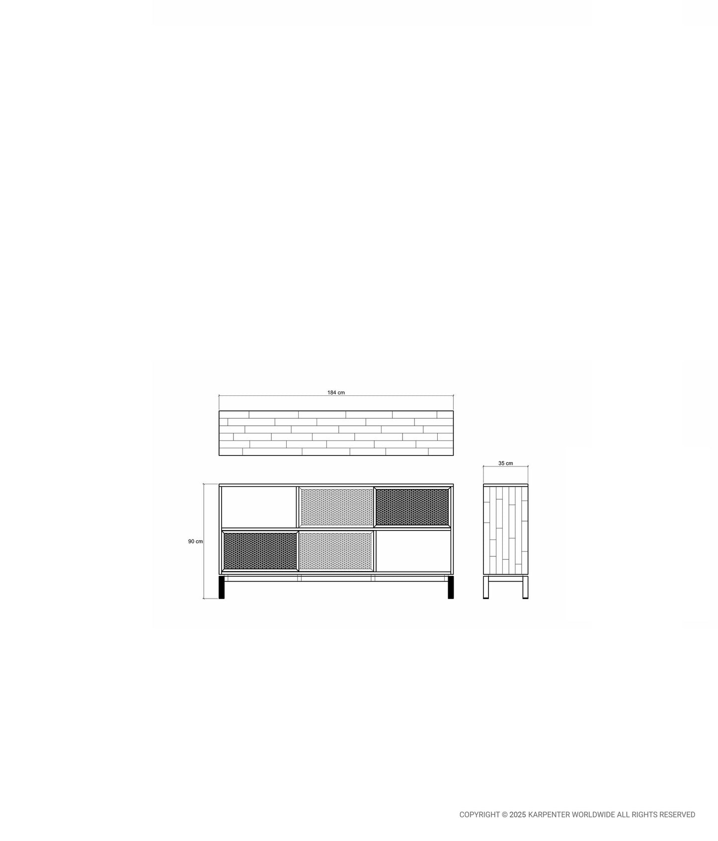 COLOR BEBOP Sideboard 4 Sliding Doors