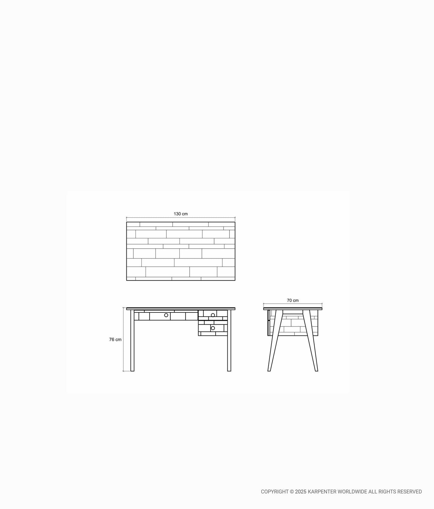 NEW BROOKLYN Desk Table w/ 3 Drawers