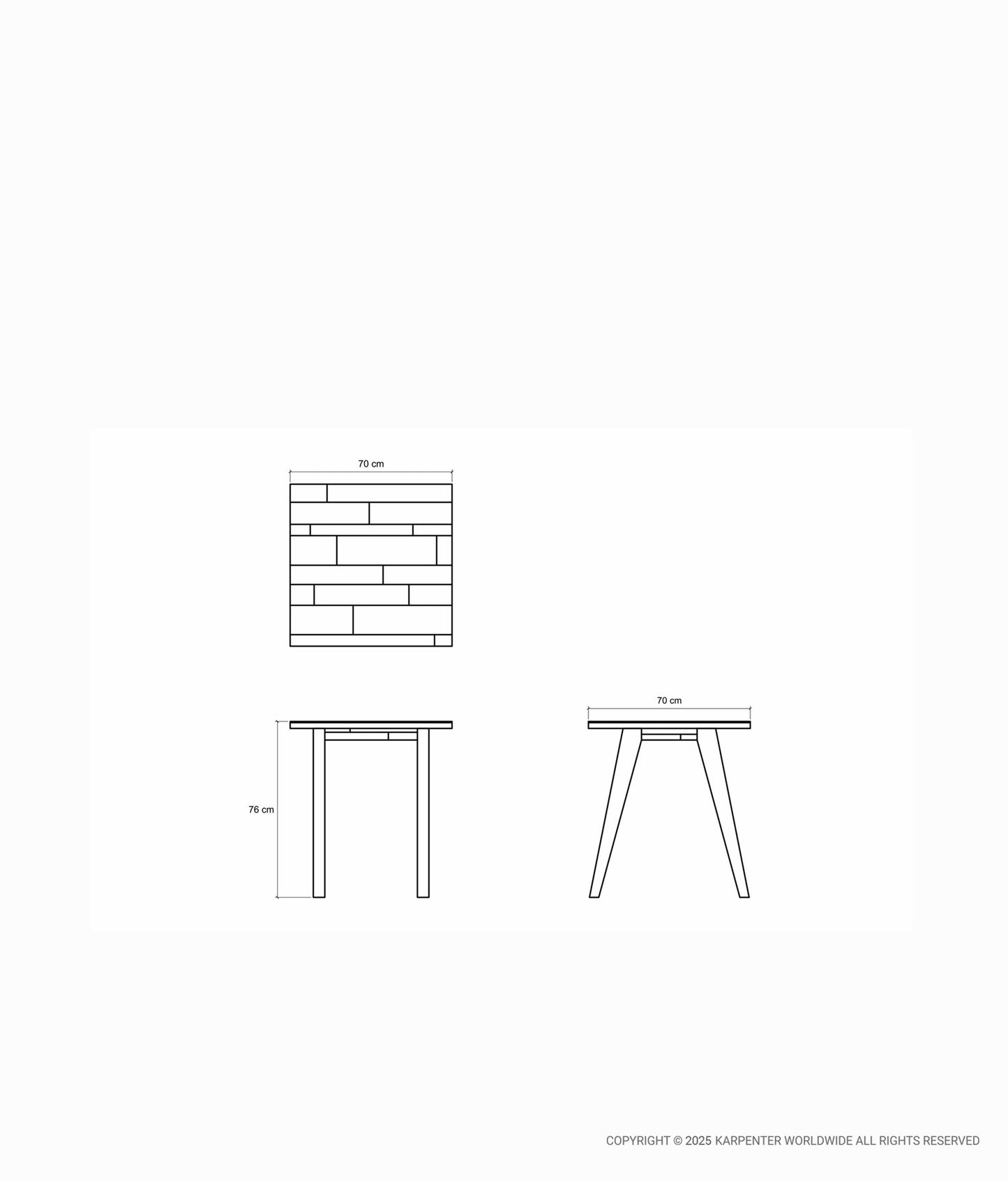 NEW BROOKLYN Square Dining Table 70