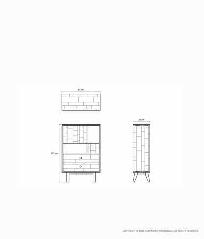 NEW BROOKLYN Bookcase Type A w/ 2 Drawers