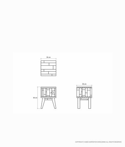 NEW BROOKLYN Side - Bedside Table w/ Door
