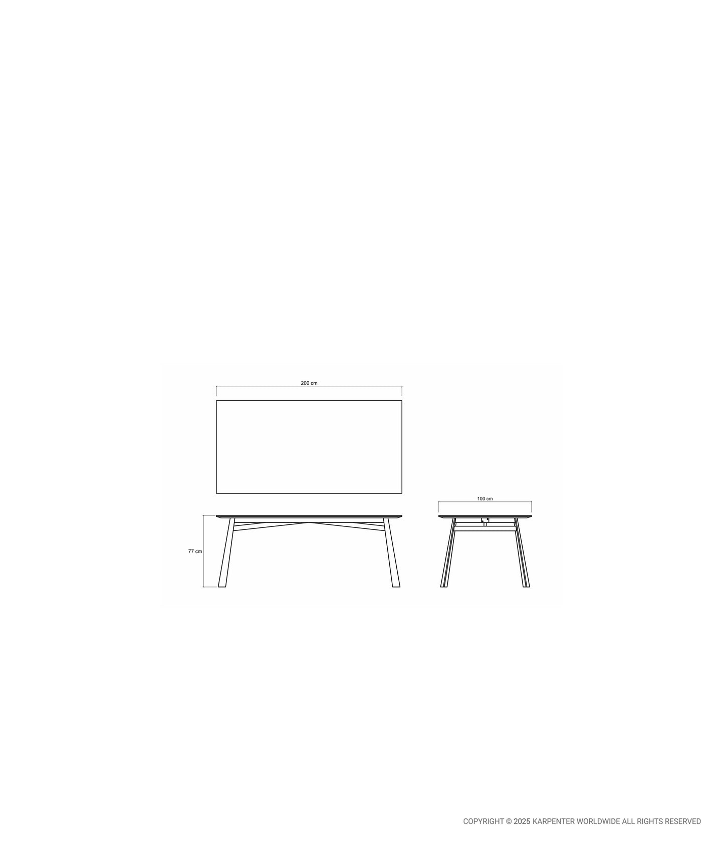 CARPENTER Rectangular Dining Table 200
