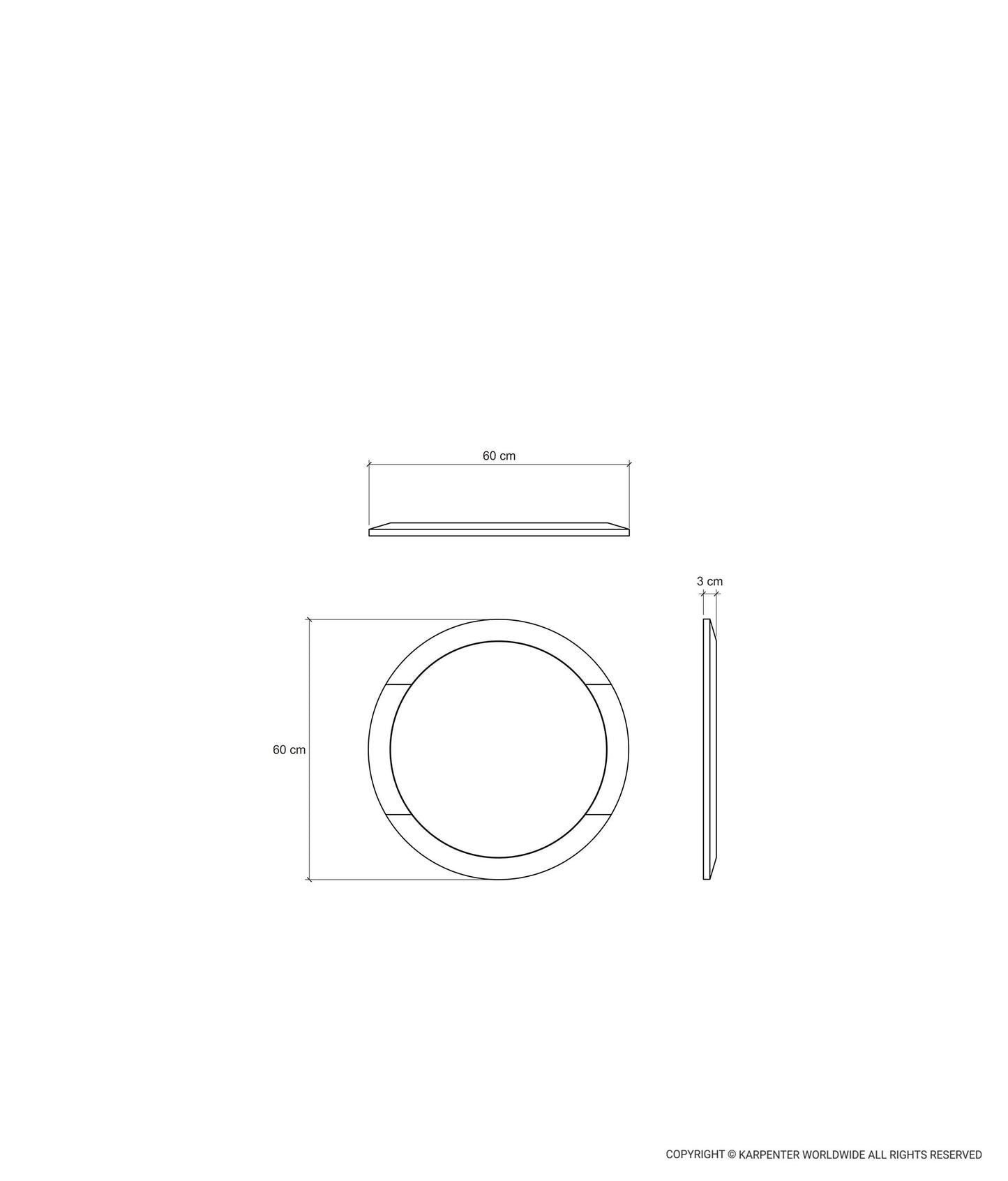 CARPENTER BATH Round Mirror