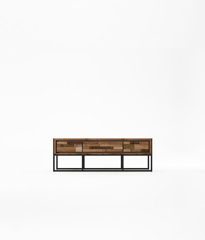 CARV'N IN BLACK Media Cabinet w/ 3 Drawers