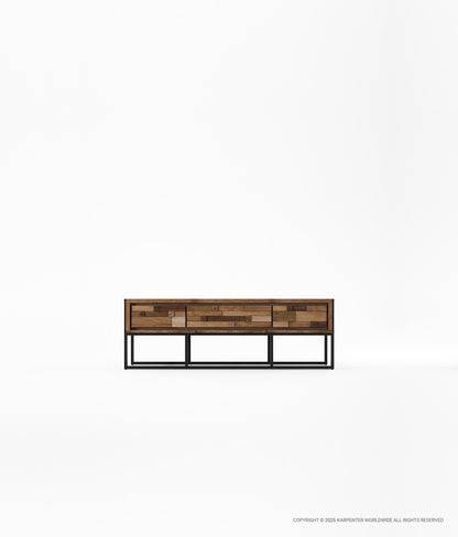 CARV'N IN BLACK Sideboard 2 Drawers & Doors