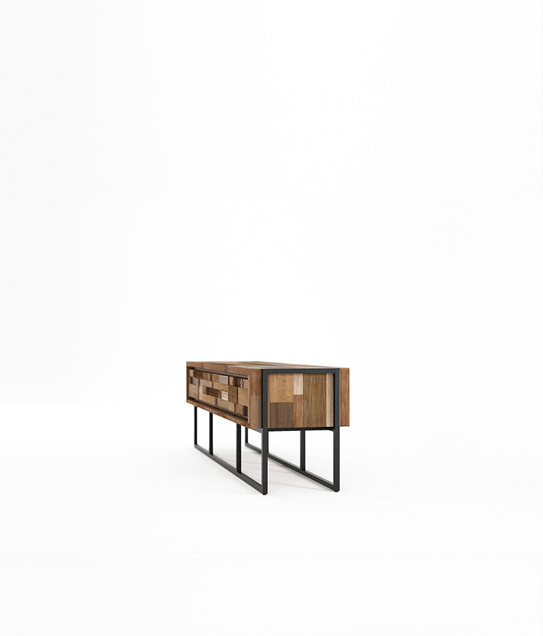 CARV'N IN BLACK Media Cabinet w/ 3 Drawers