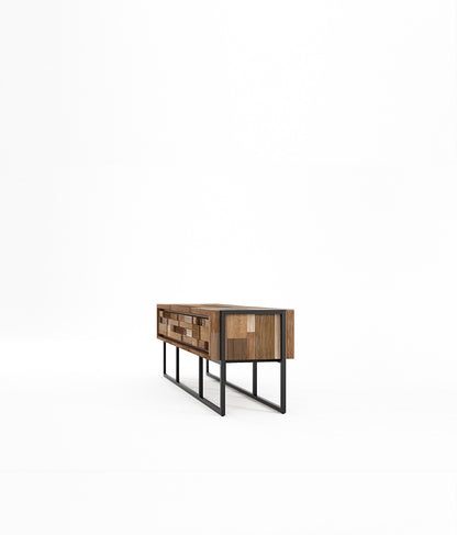 CARV'N IN BLACK Media Cabinet w/ 3 Drawers