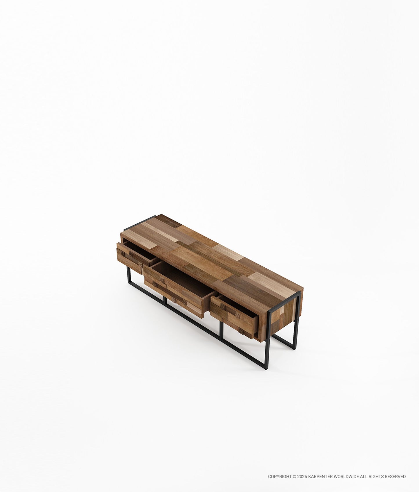 CARV'N IN BLACK Sideboard 2 Drawers & Doors