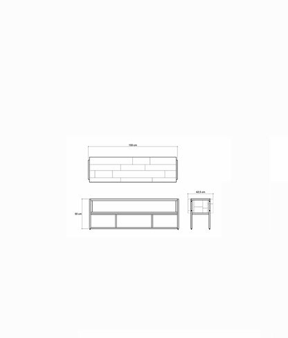 CARV'N IN BLACK Media Cabinet w/ 3 Drawers