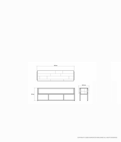 CARV'N IN BLACK Sideboard 2 Drawers & Doors