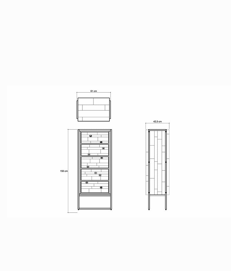 CARV'N IN BLACK Tall Chest w/ 5 Drawers