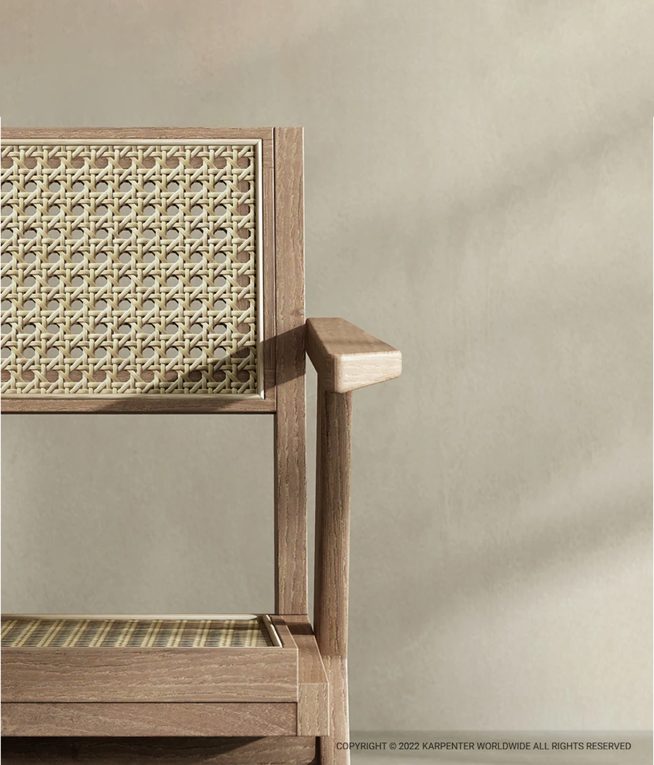 TRIBUTE Armchair w/ Natural Rattan