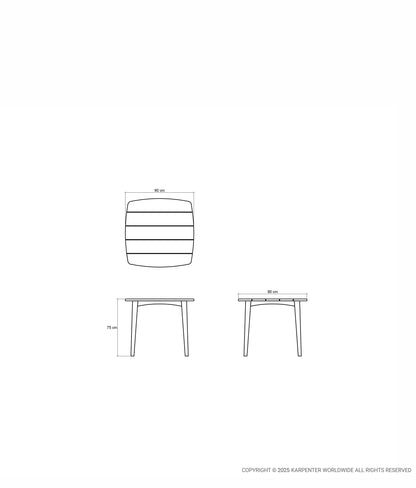 GRASSHOPPER OUTDOOR Square Dining Table 90