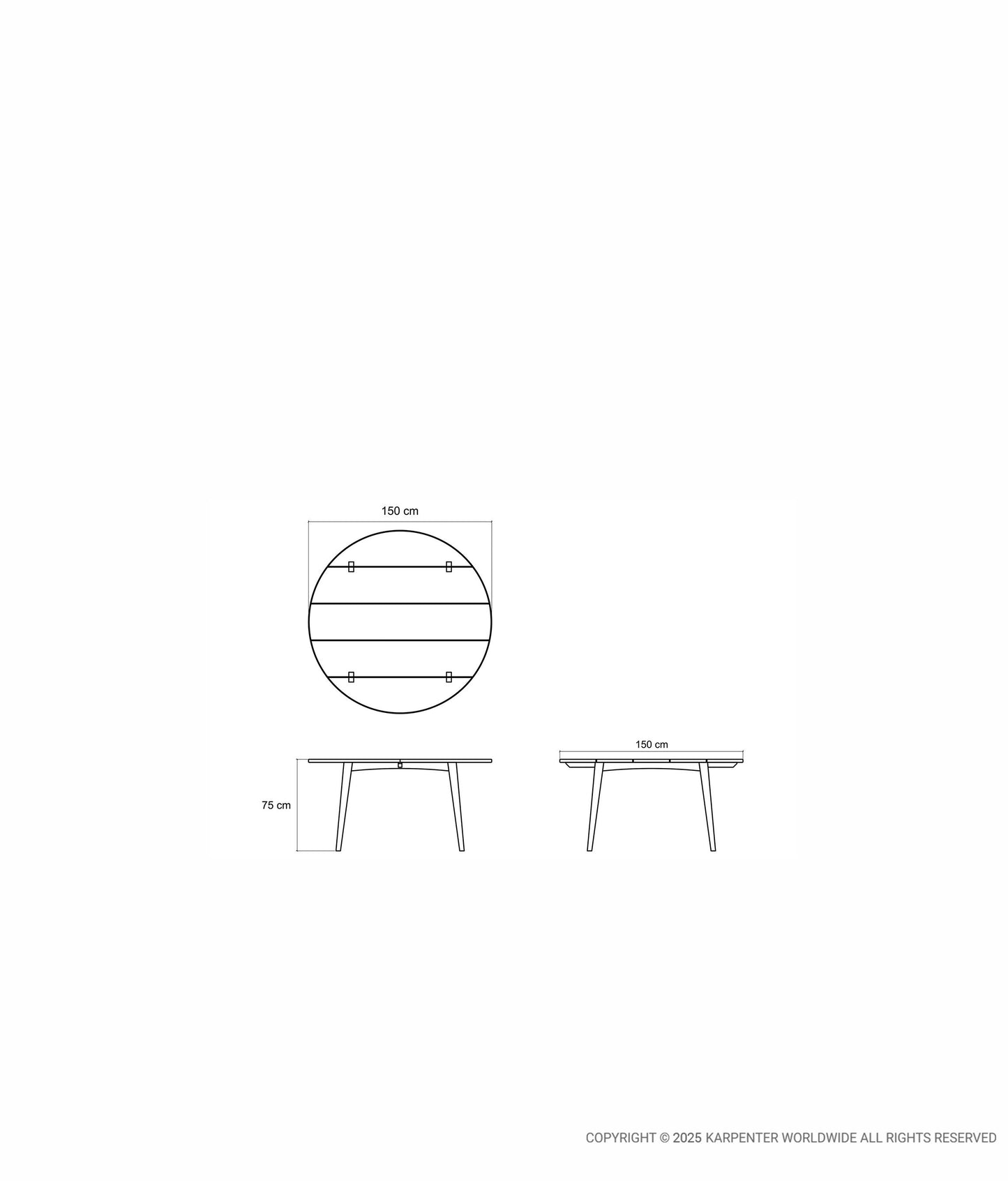 GRASSHOPPER OUTDOOR Round Dining Table 150