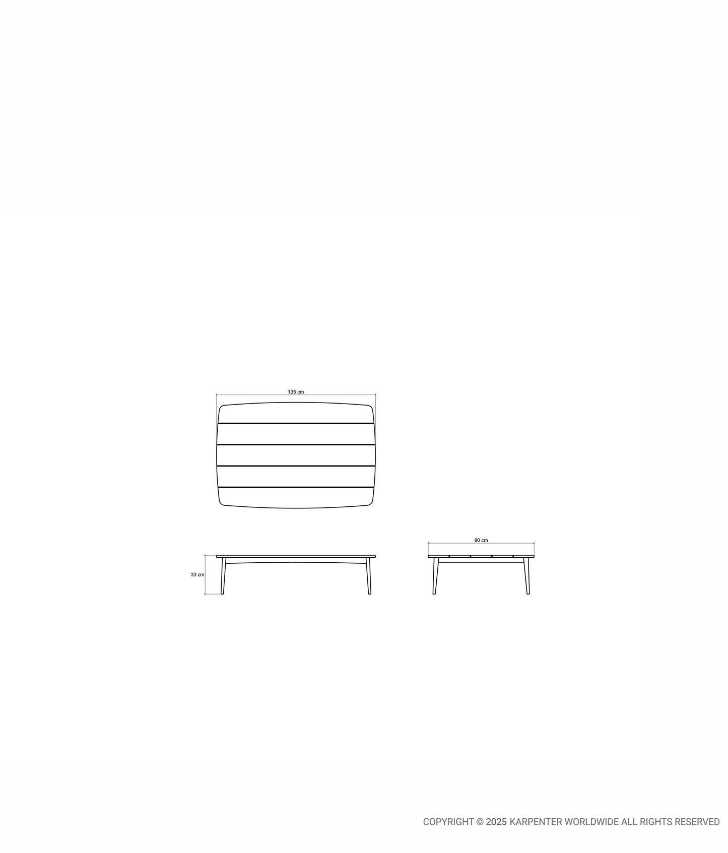 GRASSHOPPER OUTDOOR Rectangular Coffee Table 135