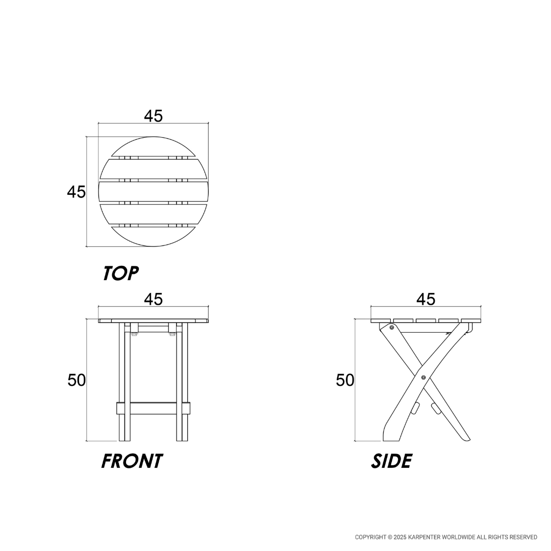 IDLE MOOSE Folding Round Side Table
