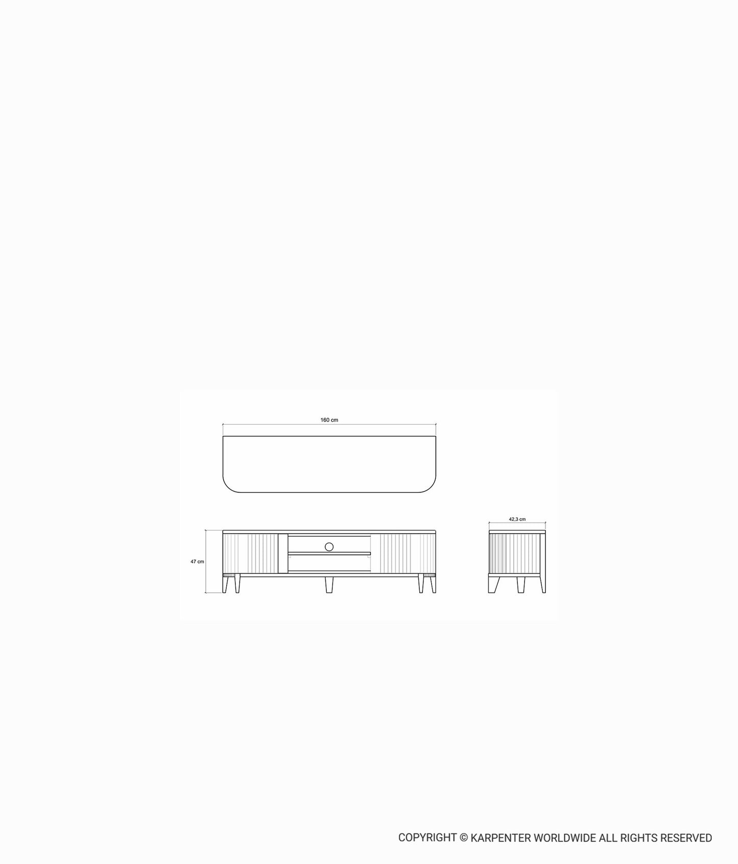 KOPPAR Media Cabinet w/ 2 Doors & Removable Shelf