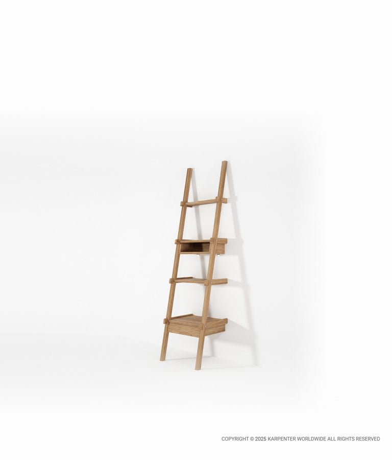 SIMPLYCITY Ladder Shelves w/ Drawer & Niche