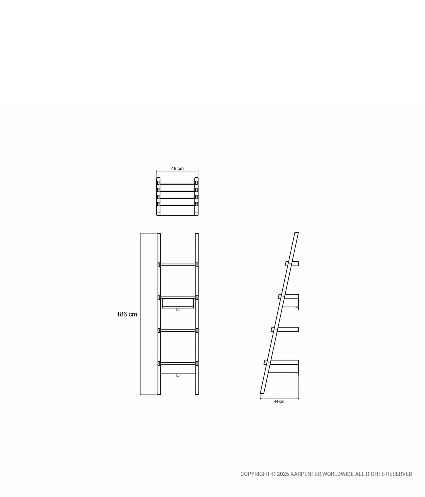 SIMPLYCITY Ladder Shelves w/ Drawer & Niche