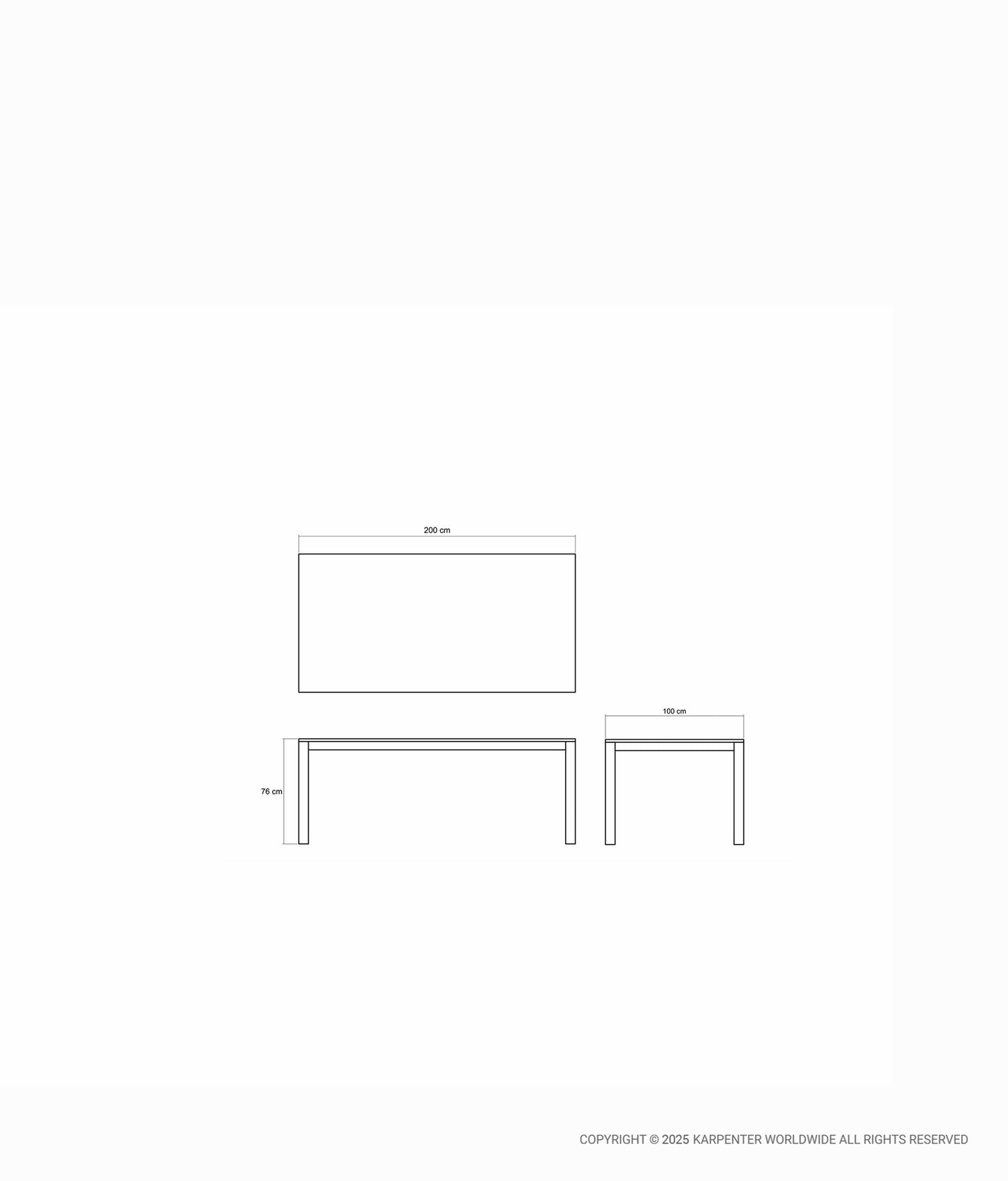 SOLID Rectangular Dining Table 200