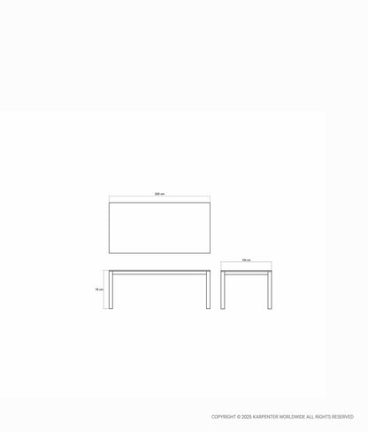 SOLID Rectangular Dining Table 200
