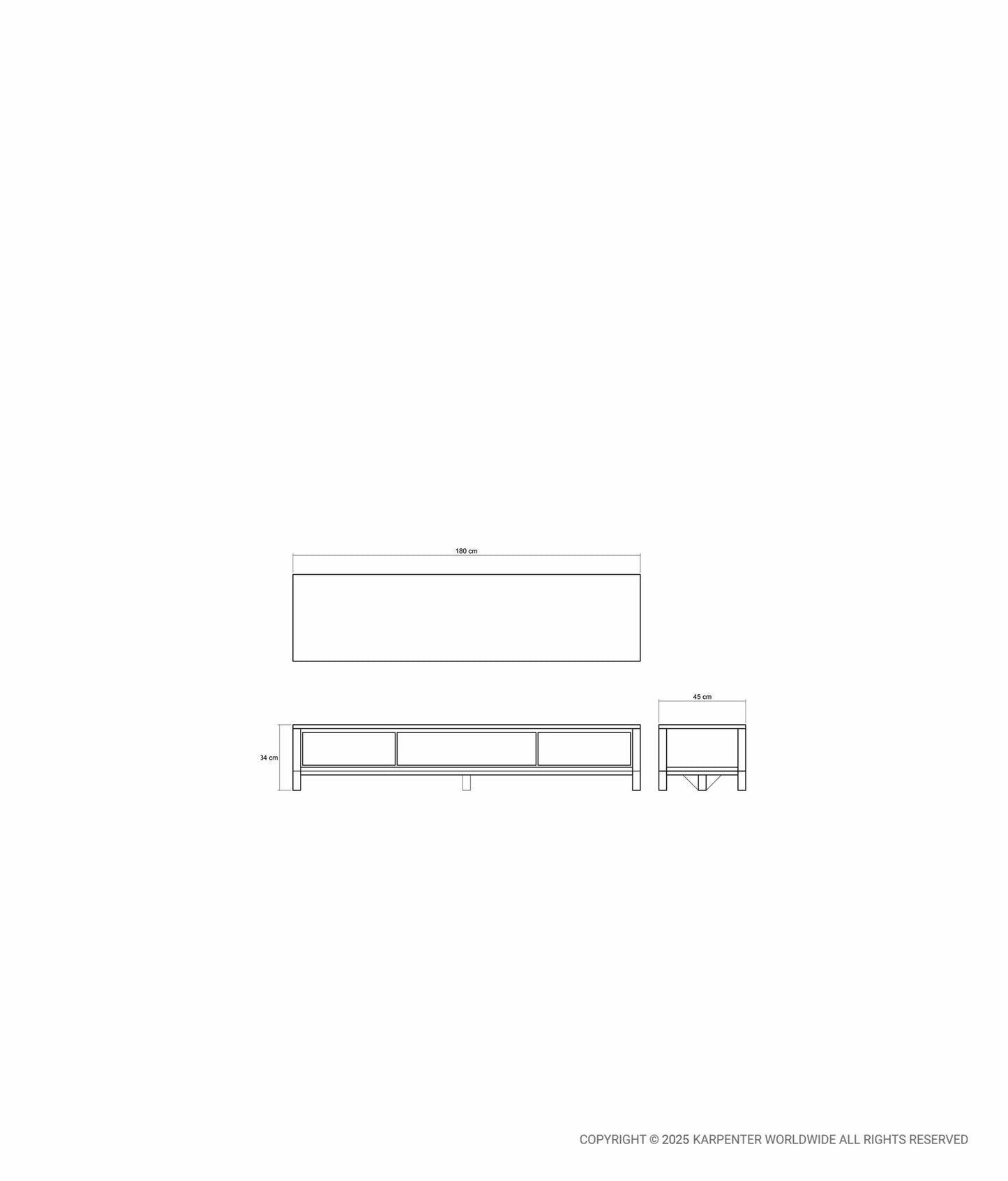 SOLID Media Cabinet w/ 2 Drawers & 1 Flip Door