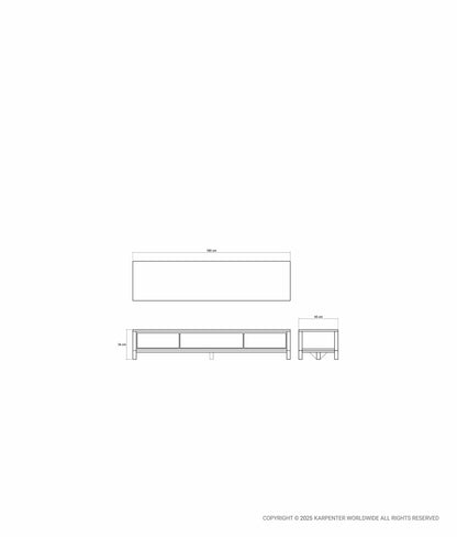 SOLID Media Cabinet w/ 2 Drawers & 1 Flip Door