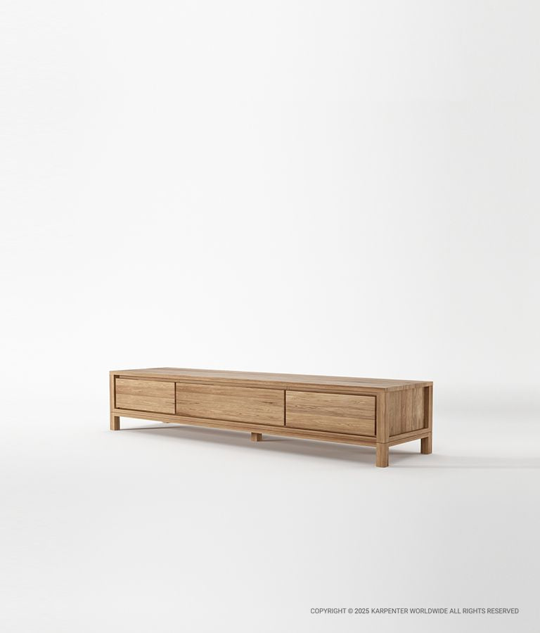 SOLID Media Cabinet w/ 2 Drawers & 1 Flip Door