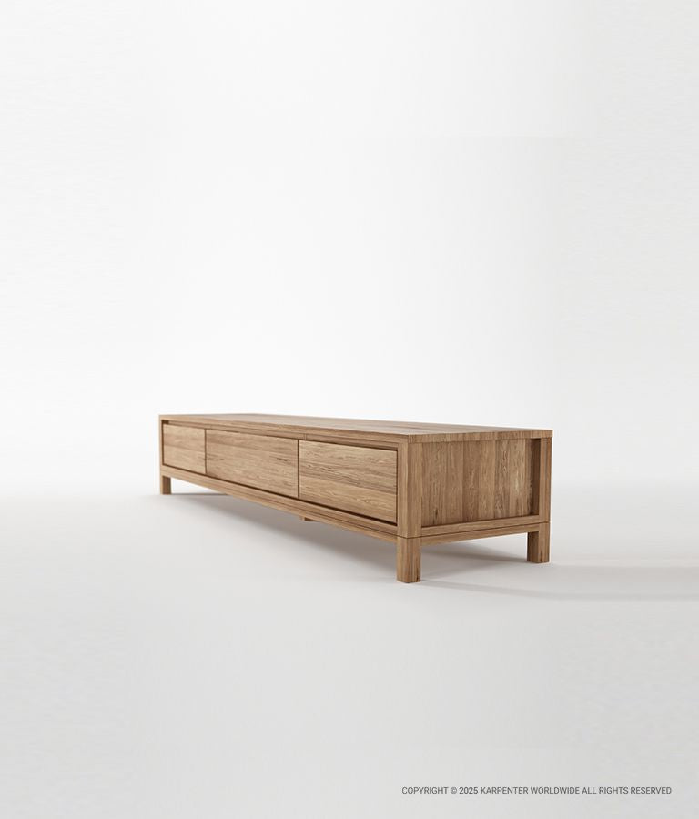 SOLID Media Cabinet w/ 2 Drawers & 1 Flip Door