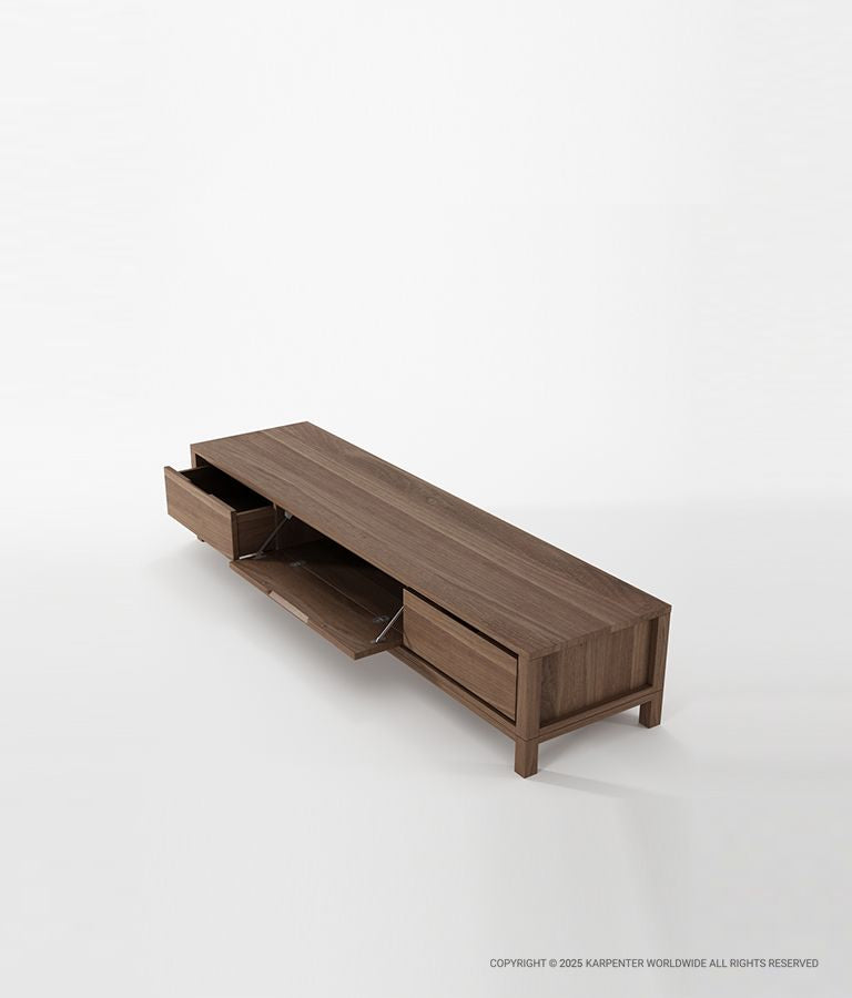 SOLID Media Cabinet w/ 2 Drawers & 1 Flip Door