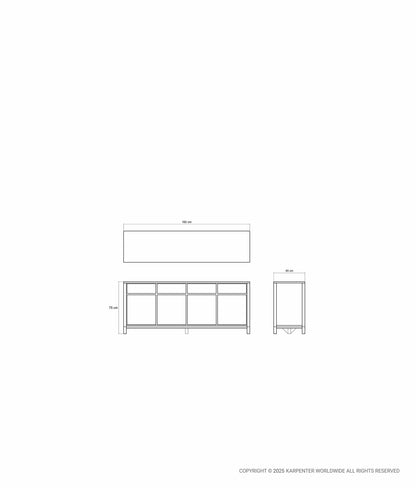 SOLID Sideboard w/ 4 Drawers & 4 Doors