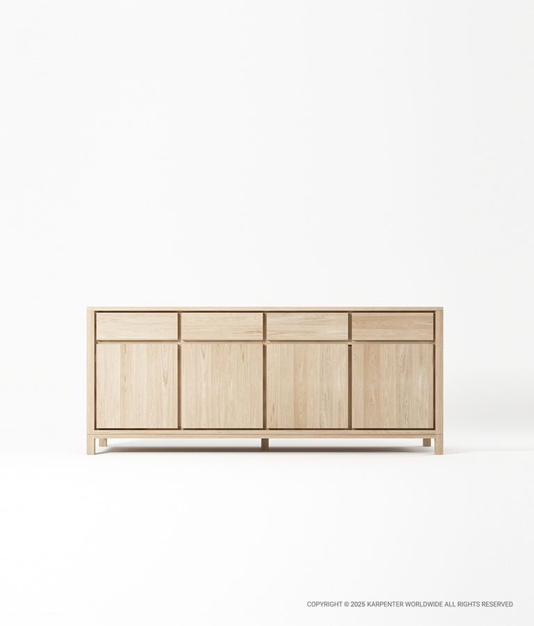SOLID Sideboard w/ 4 Drawers & 4 Doors