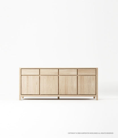 SOLID Sideboard w/ 4 Drawers & 4 Doors