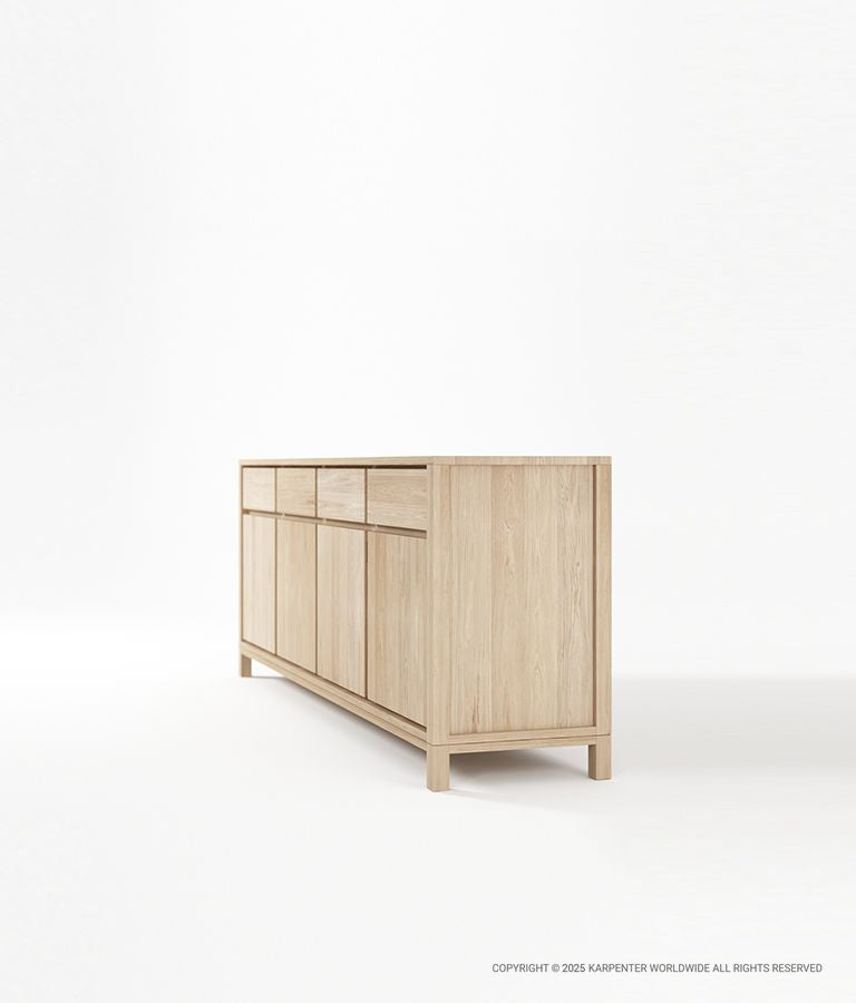 SOLID Sideboard w/ 4 Drawers & 4 Doors