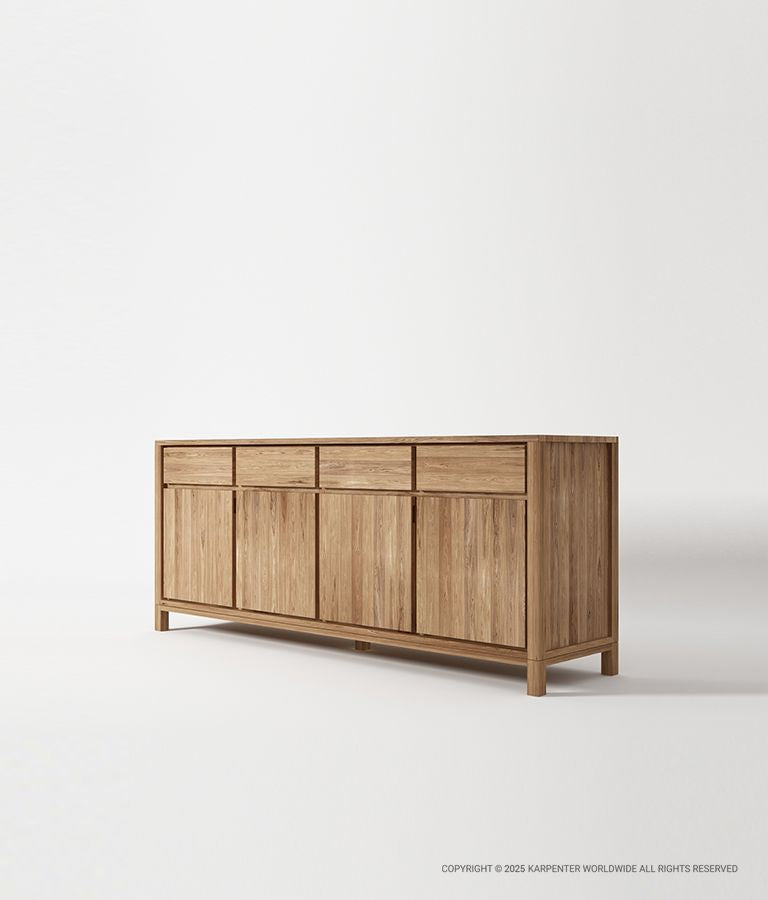 SOLID Sideboard w/ 4 Drawers & 4 Doors