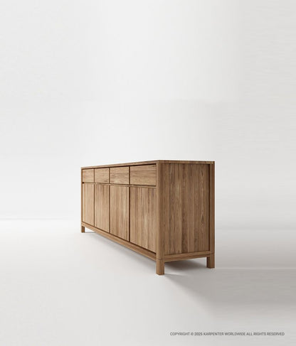 SOLID Sideboard w/ 4 Drawers & 4 Doors
