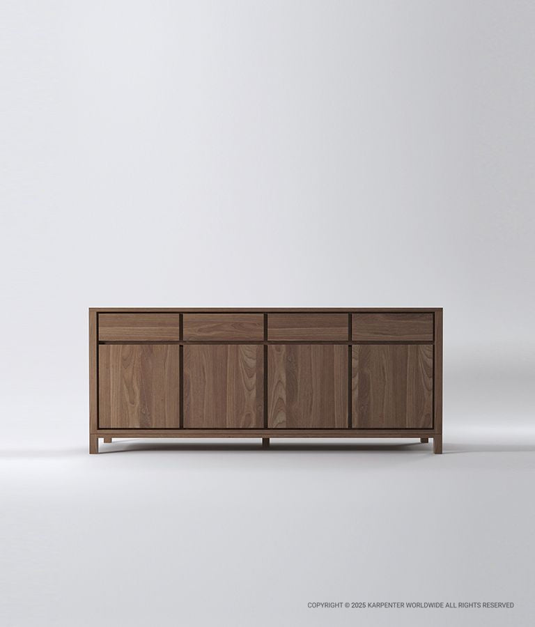SOLID Sideboard w/ 4 Drawers & 4 Doors