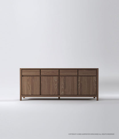 SOLID Sideboard w/ 4 Drawers & 4 Doors