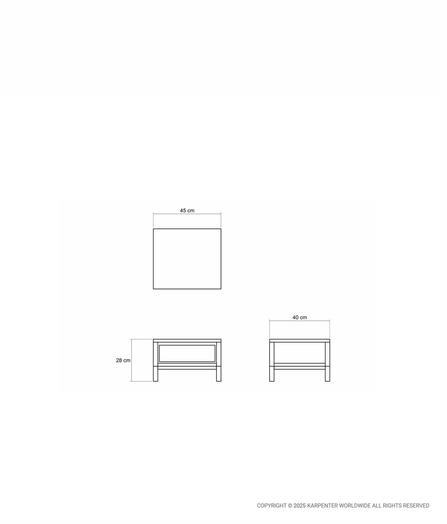 SOLID Bedside Table w/ Drawer