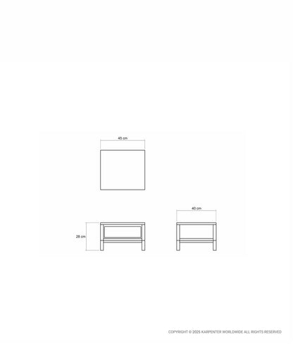 SOLID Bedside Table w/ Drawer