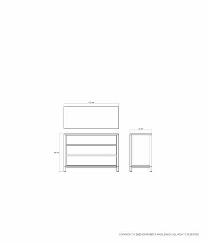 SOLID Chest w/ 3 Drawers