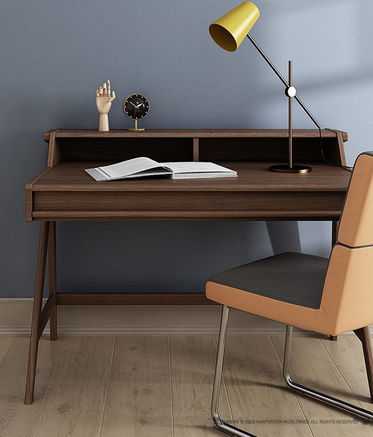 TRIBUTE Desk Table w/ Drawer & Niches