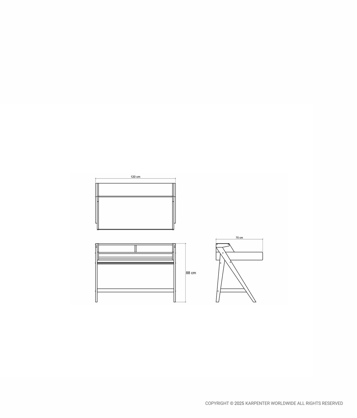 TRIBUTE Desk Table w/ Drawer & Niches