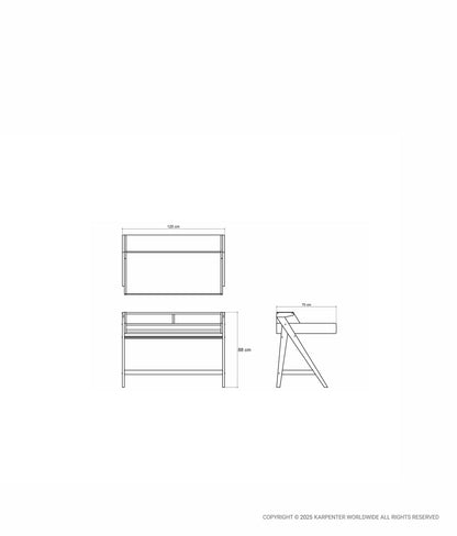 TRIBUTE Desk Table w/ Drawer & Niches
