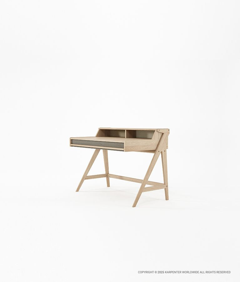 TRIBUTE Desk Table w/ Drawer & Niches