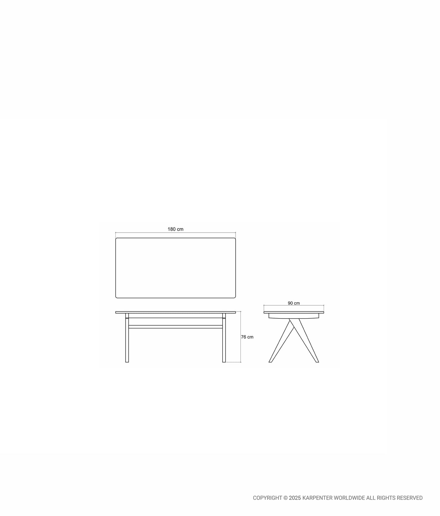 TRIBUTE Rectangular Dining Table 180