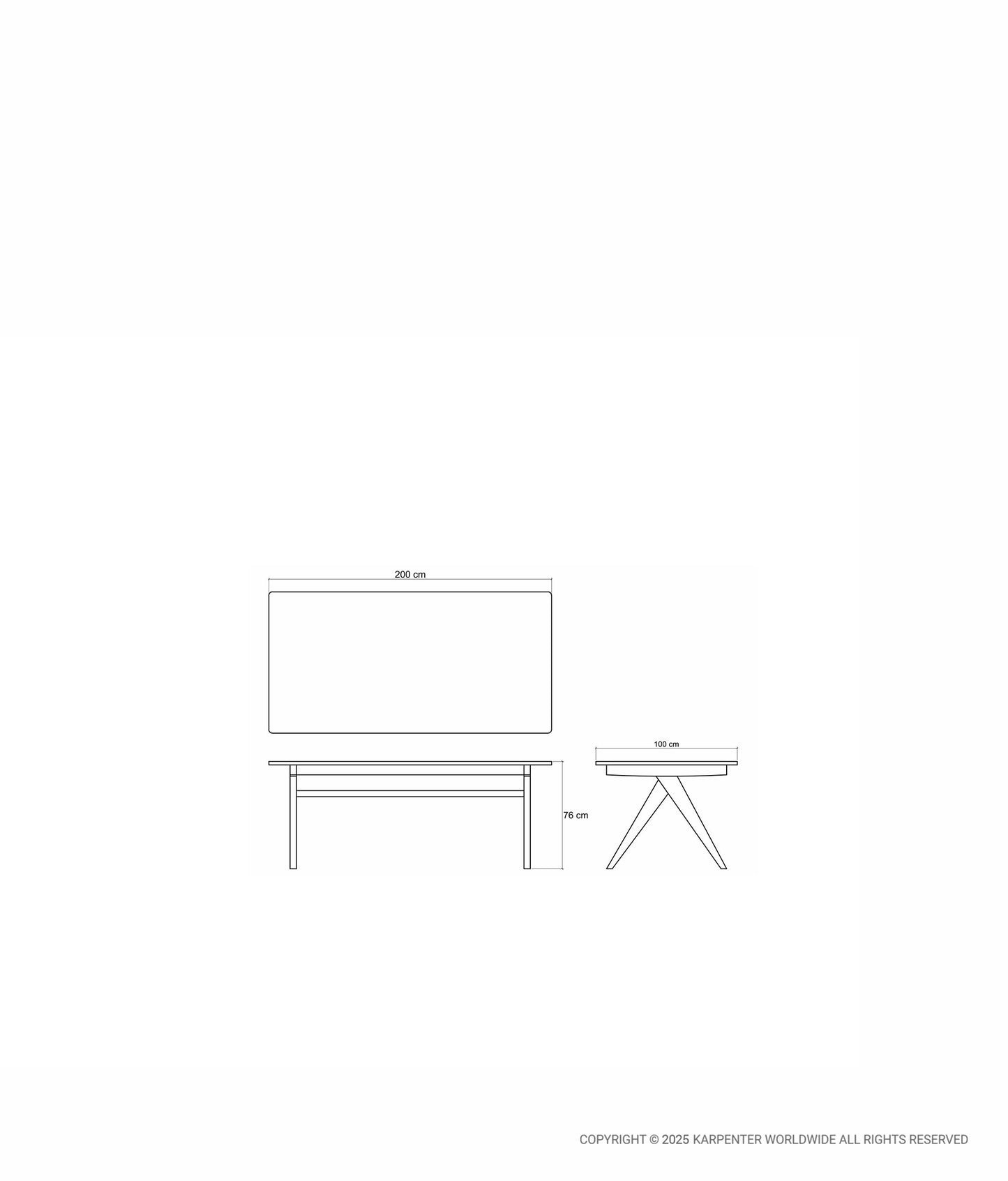 TRIBUTE Rectangular Dining Table 200