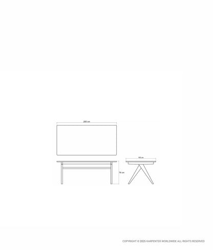 TRIBUTE Rectangular Dining Table 200