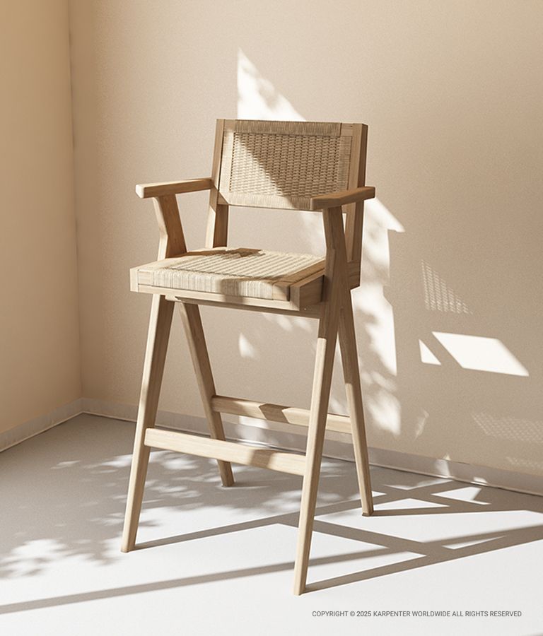 TRIBUTE Bar Stool w/ Natural Paper Cord